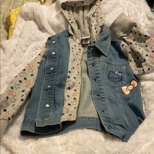 Hello Kitty Hooded Jean jacket size 5